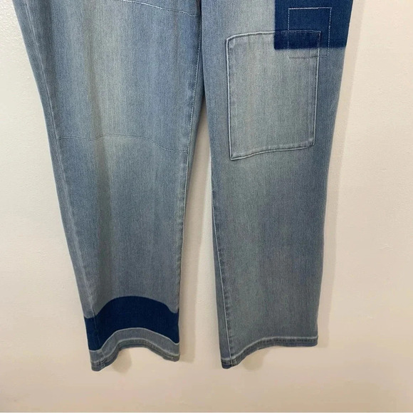 Logo Lori Goldstein Jeans Woman 14 Tall Knit Pull On Straight Pockets Stretch - Picture 3 of 14